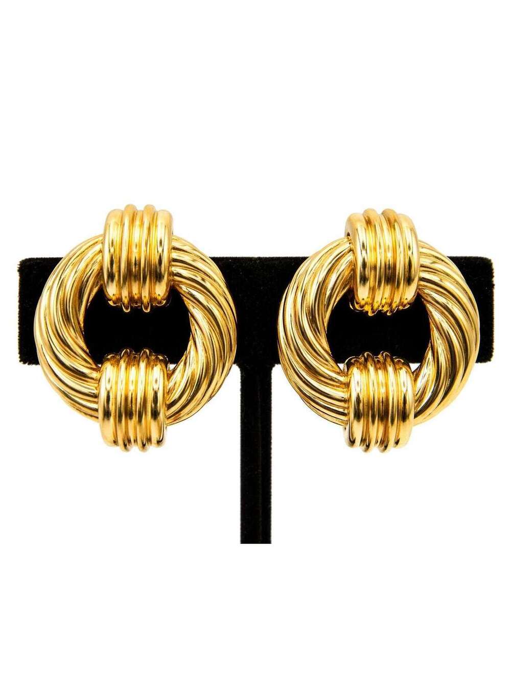 Vintage Erwin Pearl Earrings, 1980s Doorknocker Style Statement Jewelry